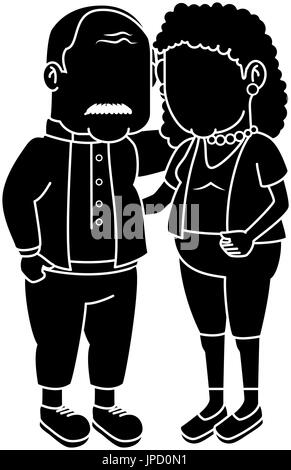 couple of grandparents over white background icon Stock Vector