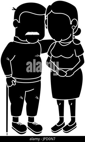 couple of grandparents over white background icon Stock Vector