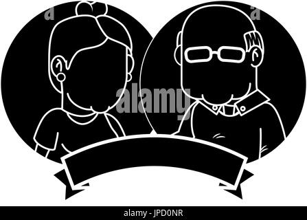 couple of grandparents over white background icon Stock Vector