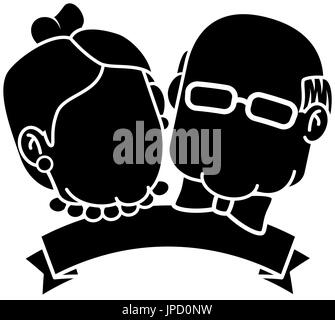 couple of grandparents over white background icon Stock Vector