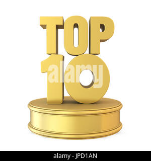 Top 10 on Podium Isolated Stock Photo