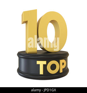 Top 10 on Podium Isolated Stock Photo