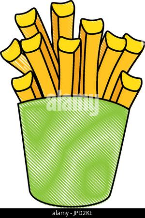 french fries box icon over white background vector illustration Stock Vector