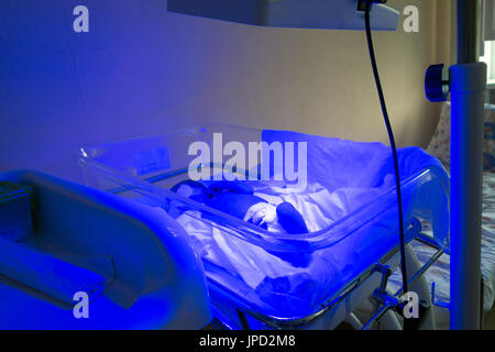 Newborn in hospital cradle quartz Stock Photo