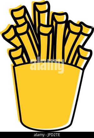 french fries box icon over white background vector illustration Stock Vector