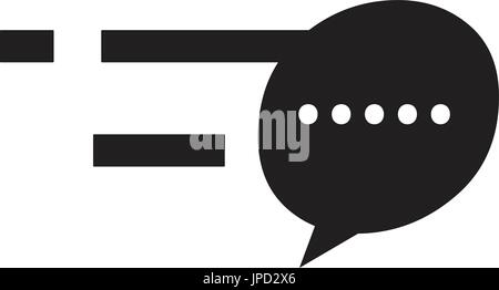 talk bubble with motion lines icon.isolated on white background. Stock Vector