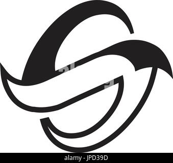 stylish letter S logo, isolated on white background. Stock Vector