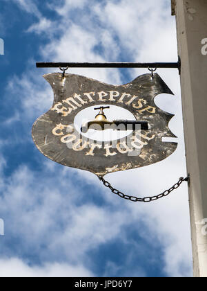 Sign for plumber's shop, Latruns, Pyrénées-Atlantiques, France. Stock Photo