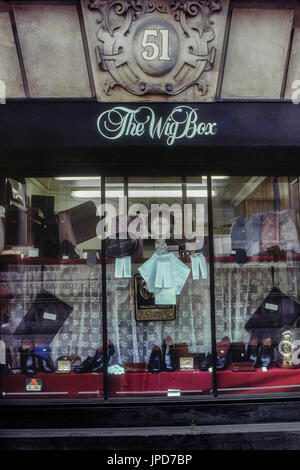 The Wig Box at 51-52 Carey Street, London, England, UK, Circa 1980's Stock Photo