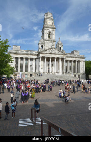 Graduation day at The Guildhall, Portsmouth, Hampshire, England, UK Stock Photo