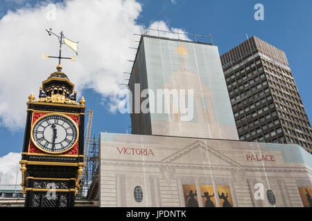 Little Ben a cast-iron 30 feet replica of London's Big Ben in Victoria, London, UK Stock Photo