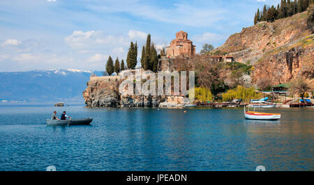 Sveti (Saint) Jovan Kaneo Church on Lake Ohrid, Macedonia Stock Photo