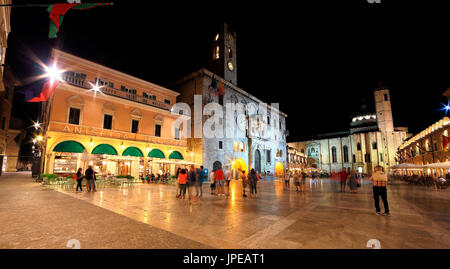 Piazza del Popolo, Ascoli Piceno city, Marche, Italy Stock Photo