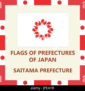 Flag of Japanese prefecture Saitama Stock Vector