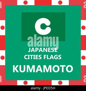 Flag of Japanese city Kumamoto Stock Vector