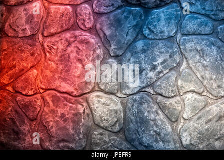 Artificial stone floor background with multicolored light from stained glass window Stock Photo