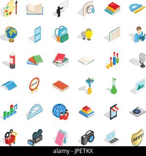 Book icons set, isometric style Stock Vector