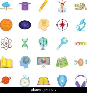 Brainstorm icons set, cartoon style Stock Vector