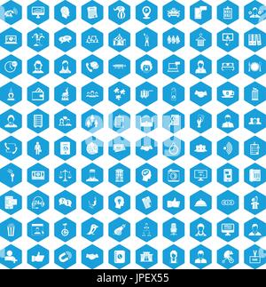 100 coherence icons set blue Stock Vector