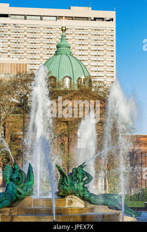 Swann Fountain in Logan's Circle, Philadelphia, Pennsylvania, USA. Stock Photo