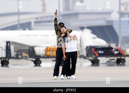 Changchun, China. 1st Aug, 2017. An anti-hijacking drill is held at Changchun Airport in northeast China's Jilin Province. Credit: SIPA Asia/ZUMA Wire/Alamy Live News Stock Photo
