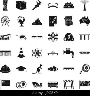 Bridge icons set, simple style Stock Vector