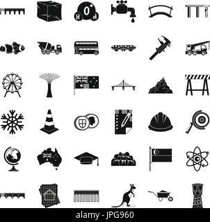Small bridge icons set, simple style Stock Vector