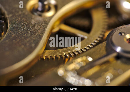 Antique Pocket Watch Mechanism. Steampunk and industrial theme Stock Photo