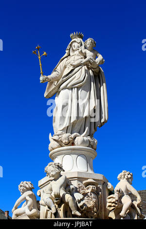 Marienbrunnen fountain, Kapellplatz square, pilgrimage village, Altötting, Upper Bavaria, Bayer, Germany, Europe Stock Photo