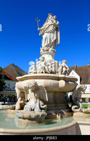 Marienbrunnen fountain, Kapellplatz square, pilgrimage village, Altötting, Upper Bavaria, Bayer, Germany, Europe Stock Photo