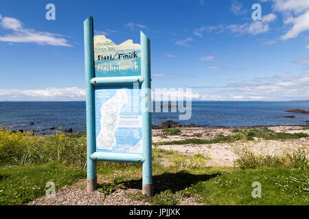 The Kintyre Way Information Board at Machrihanish, Kintyre Peninusla, West Coast of Scotland, United Kingdom Stock Photo