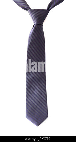Tied neck ties hanging on a white background Stock Photo