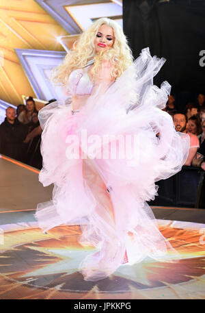 Trisha Paytas enters the Celebrity Big Brother house at Elstree Studios