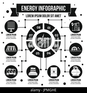 Energy infographic concept, simple style Stock Vector