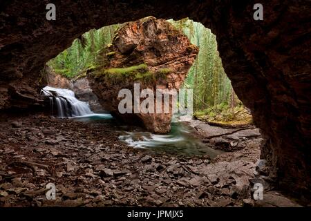 Johnston Canyon waterfall in Banff National Park, Alberta Canada Stock Photo