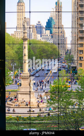 A view of Columbus Circle from the Time Warner Building Stock Photo