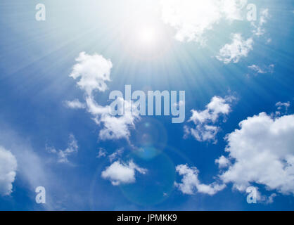 The sky in the morning was lit by the sun with slightly cloudy Stock Photo