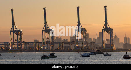 Metal monsters on the waterfront Stock Photo