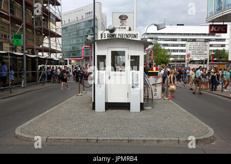 Checkpoint Charlie border crossing in Berlin, Germany Stock Photo