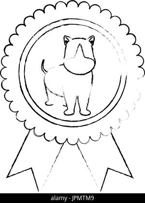 medal with dog icon over white background vector illustration Stock ...
