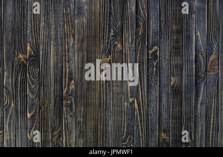 Dark Wood Background. Panel of Vertical Wooden Aged Boards Stock Photo