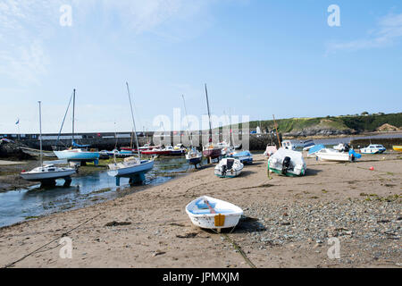 Boats in the harbour at Cemaes Bay, Anglesey Wales UK Stock Photo