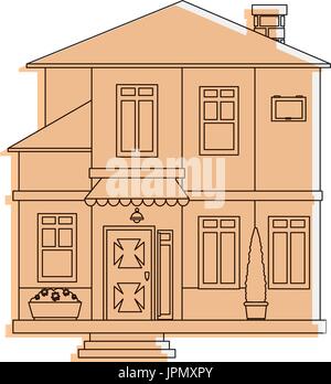 modern house icon over white background vector illustration Stock Vector