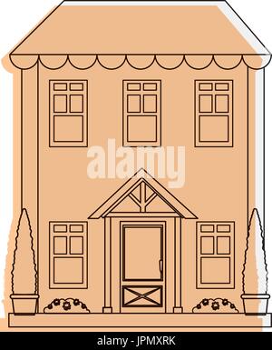 modern house icon over white background vector illustration Stock Vector