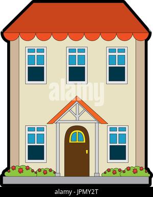 modern house icon over white background vector illustration Stock Vector