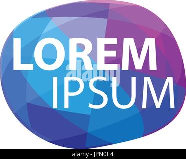abstract polygonal oval shape, logo design, isolated on white background. Stock Vector