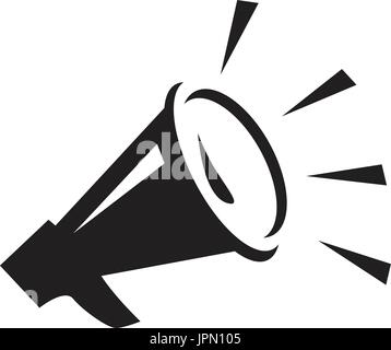 bold megaphone icon, isolated on white background. Stock Vector