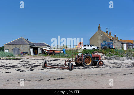 The foreshore. Boulmer, Northumberland, United Kingdom, Europe. Stock Photo