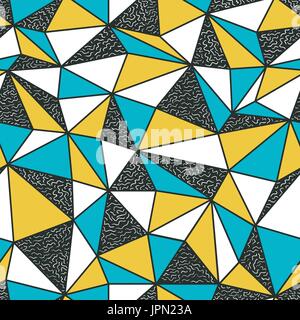 Geometric seamless pattern in retro style. Vintage background. Low poly seamless repeat pattern. Triangular facets. Vector pattern. Stock Vector