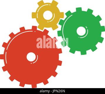 Colorful gears icon. Vector illustration Stock Vector